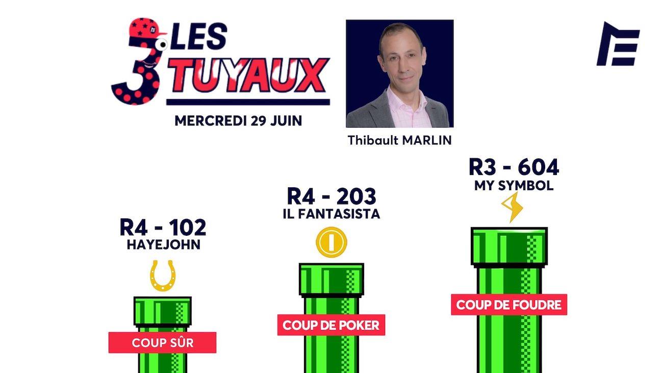 1 Thibault 2 Thibault 3 Thibault Doudou Les 3 tuyaux de ce mercredi 29 juin | Equidia