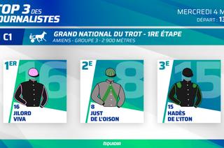 Le Top 3 des journalistes d'Equidia pour la 1ère étape du Grand National du Trot