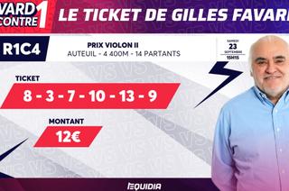 Le ticket de Gilles Favard pour le Quinté+ de ce samedi 23 septembre à Auteuil