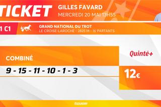 Le ticket de Gilles Favard pour la 5e étape du GNT, Quinté+ du mercredi 20 mai