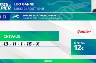 Faites le papier du Quinté+ de ce lundi 31 août