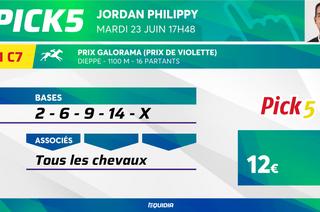 Le conseil de jeu de Jordan Philippy pour le Pick 5 de ce mardi 23 juin à Dieppe (R1C7)