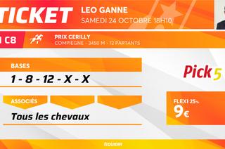 Le Pick 5 du Prix Cerilly du samedi 24 octobre à Compiègne