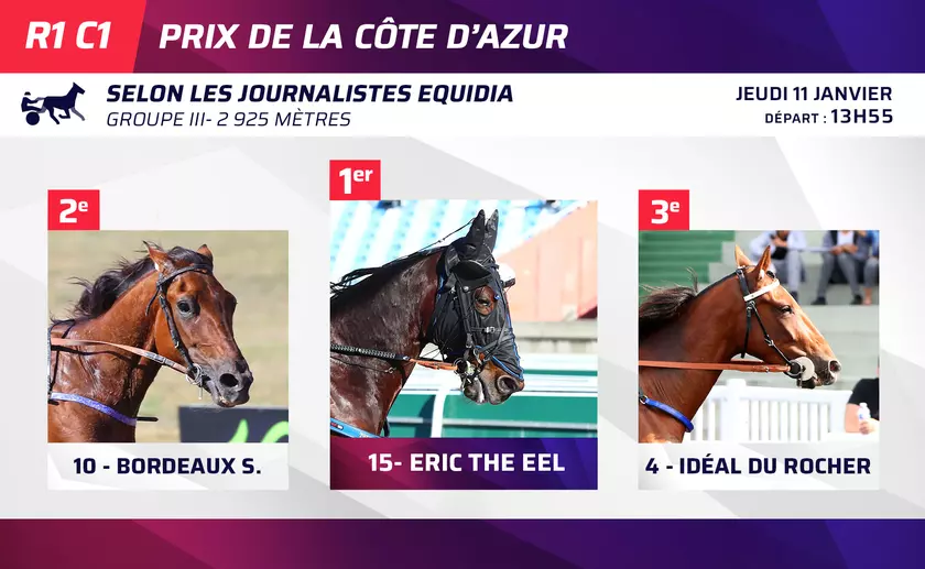 Quinté+: Le Top 3 des journalistes d'Equidia pour le Prix de la Côte d ...