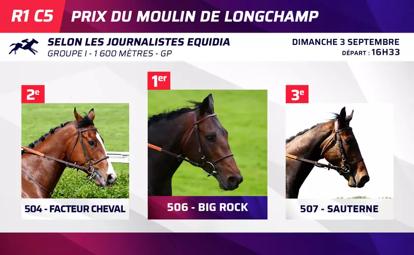 Le Top 3 des journalistes d'Equidia pour le Prix du Moulin de Longchamp ...